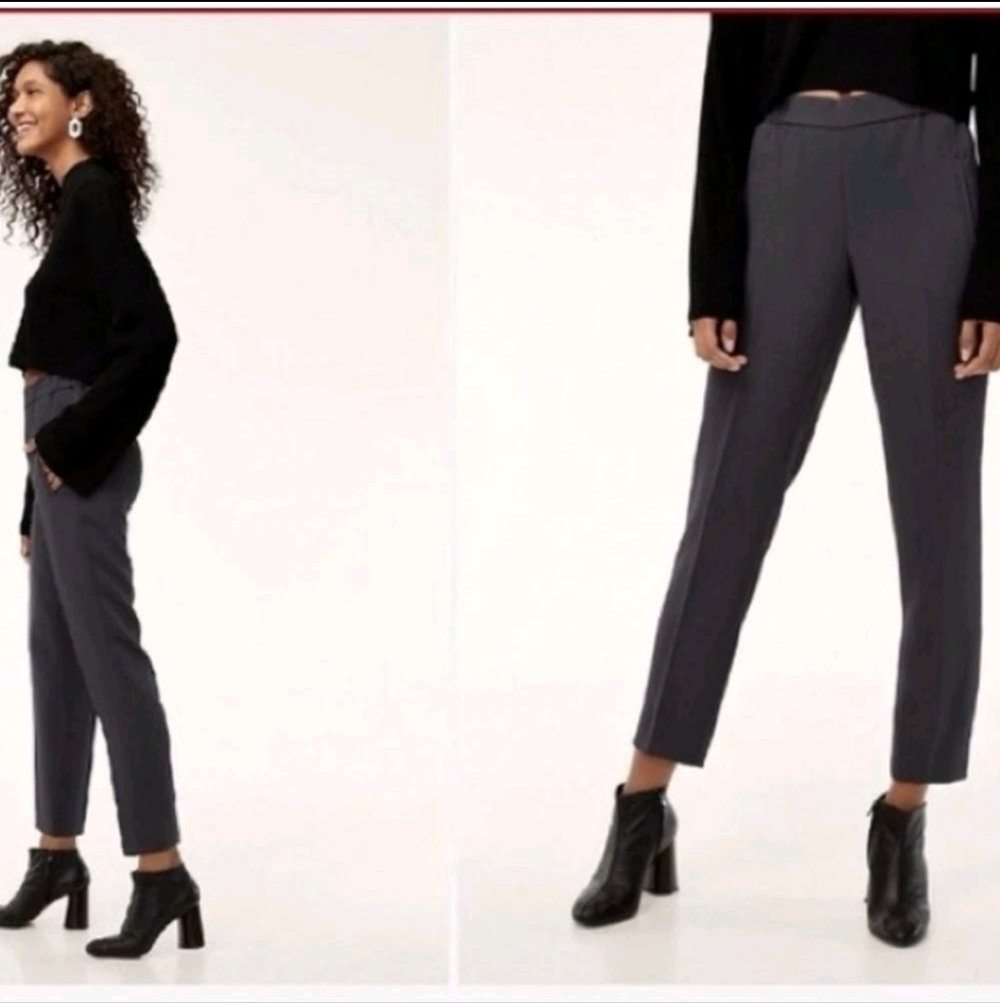 Aritzia Wilfred Darontal Gray Crepe Pull On Gray Trousers 6